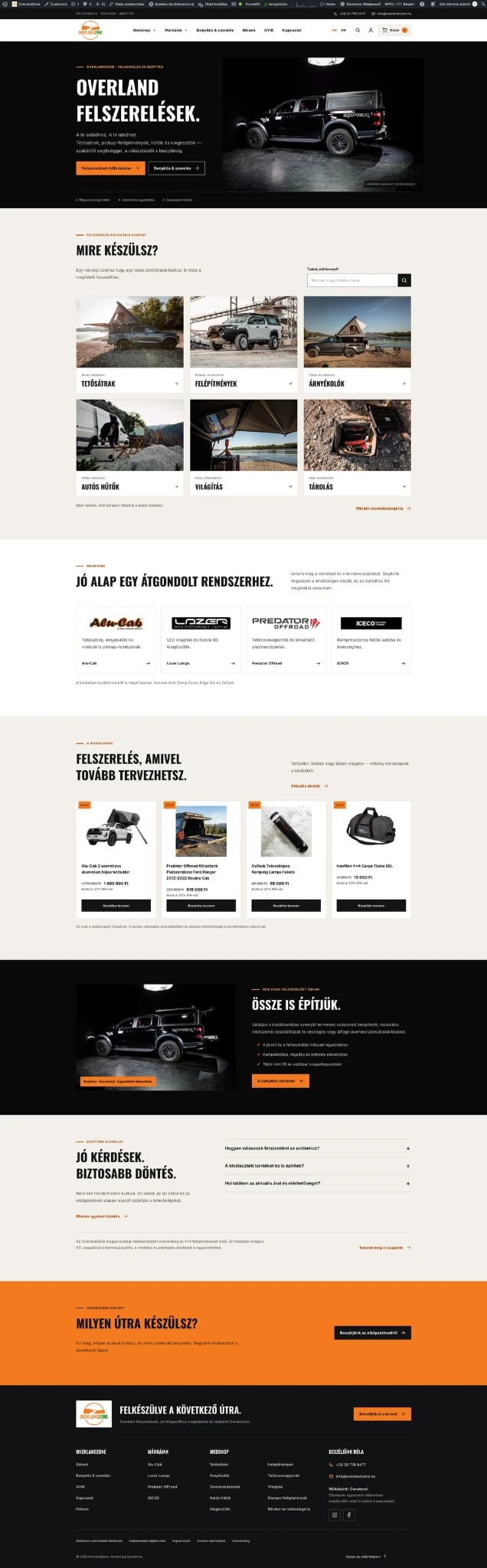OverlandZone teljes weboldal-referencia