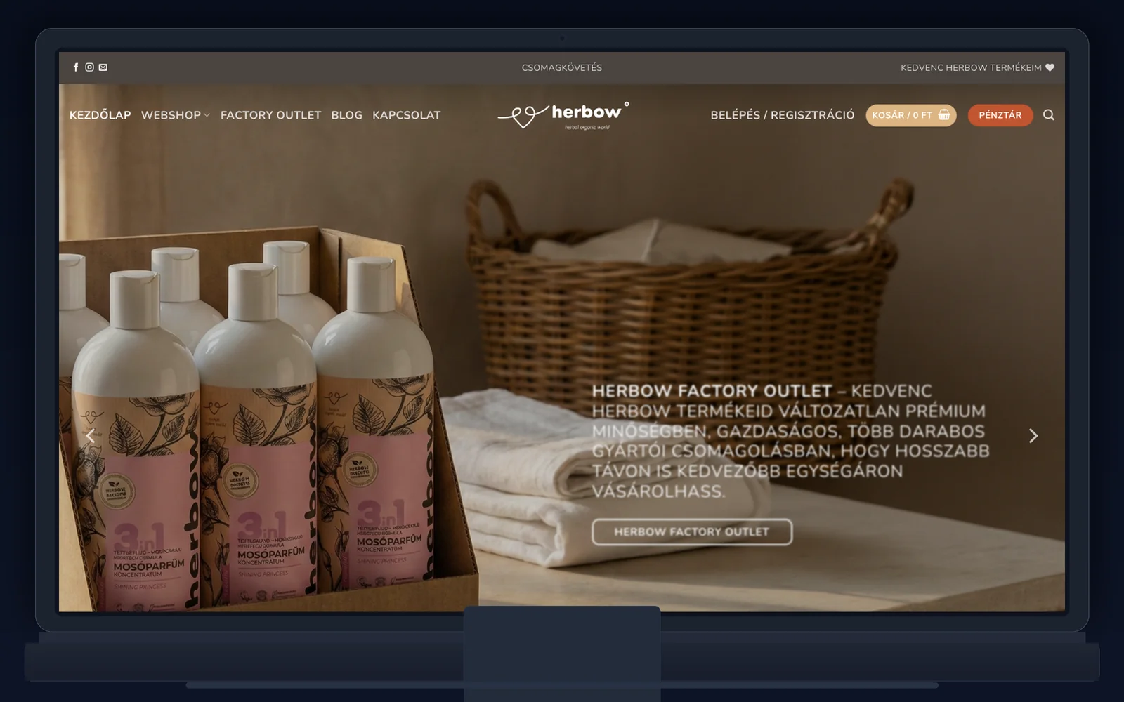 Herbow Magyarország webshop referencia e-commerce és márkakommunikációs megjelenéssel