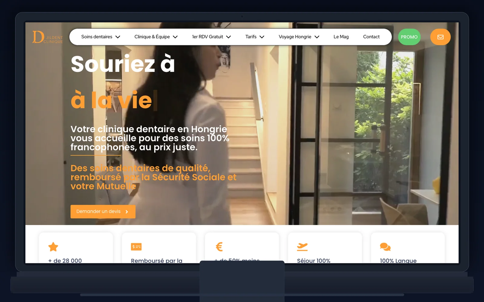Jildent nemzetközi fogászati weboldal referencia prémium screenshot card